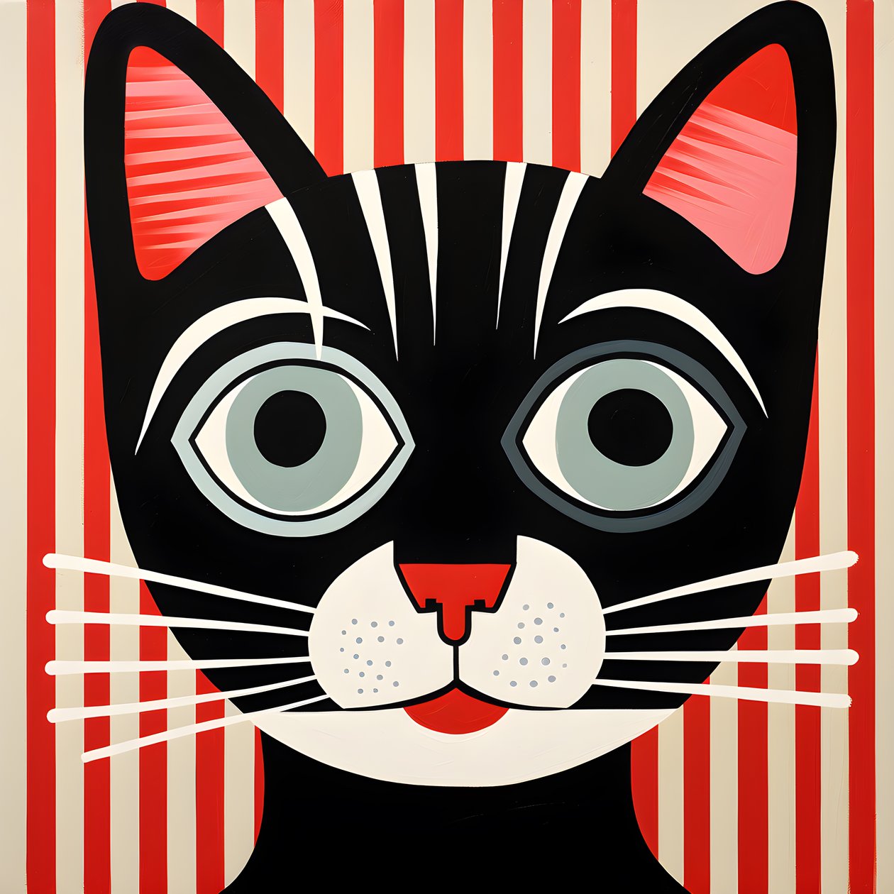 Gato a rayas negras y rojas 4 de Kurt Heppke