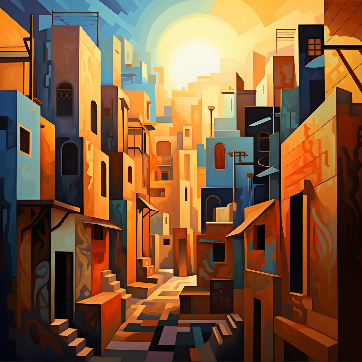 Paisaje urbano de estilo cubista 4 de Kurt Heppke