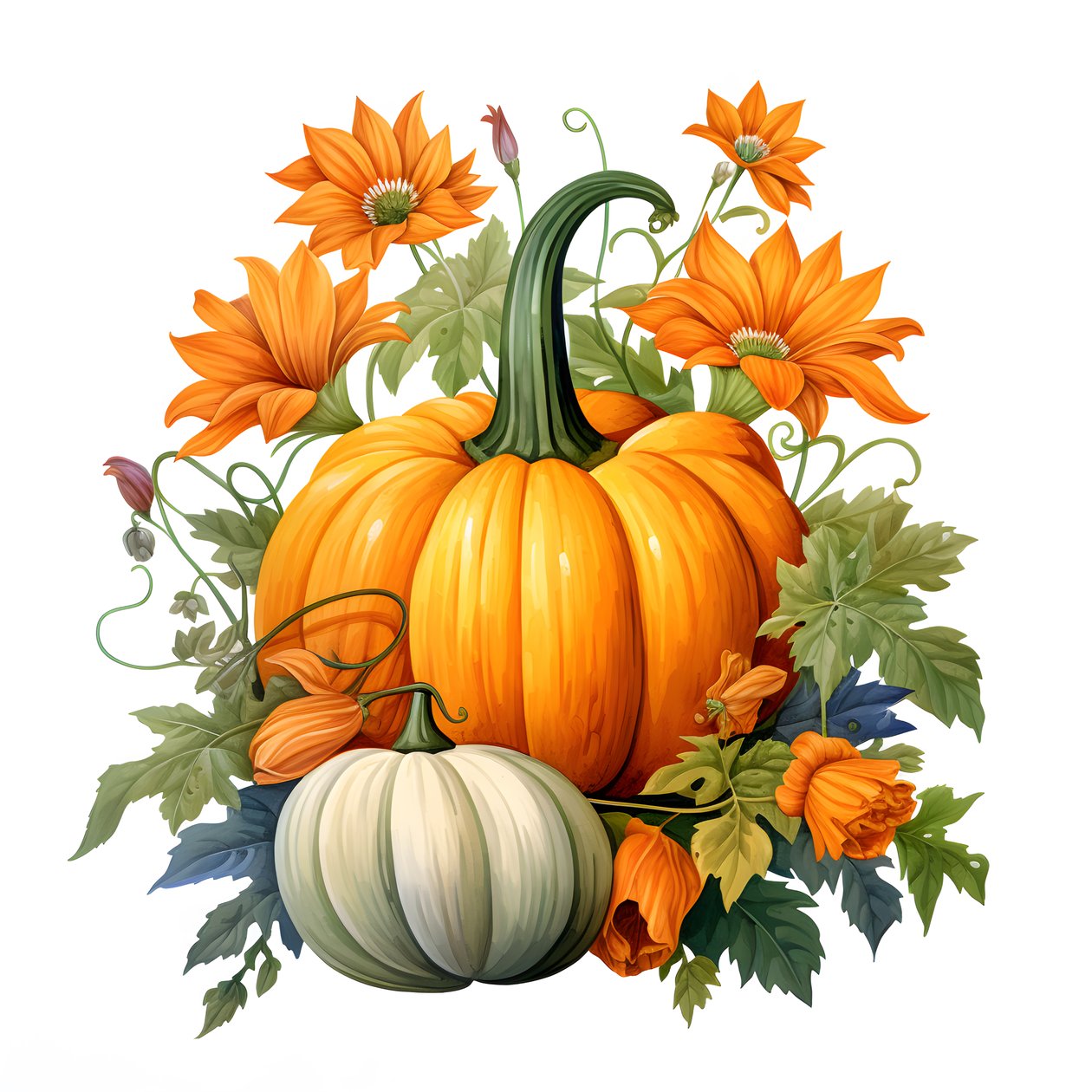 Calabaza de la que salen flores 2 de Kurt Heppke