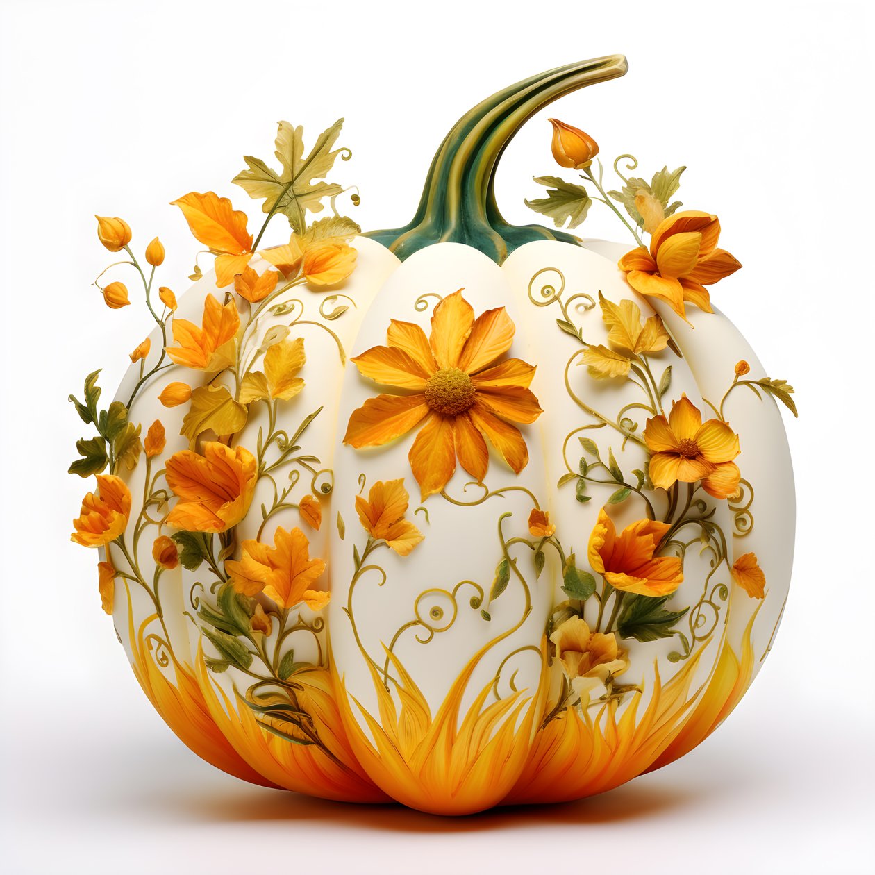 Calabaza de la que salen flores 4 de Kurt Heppke