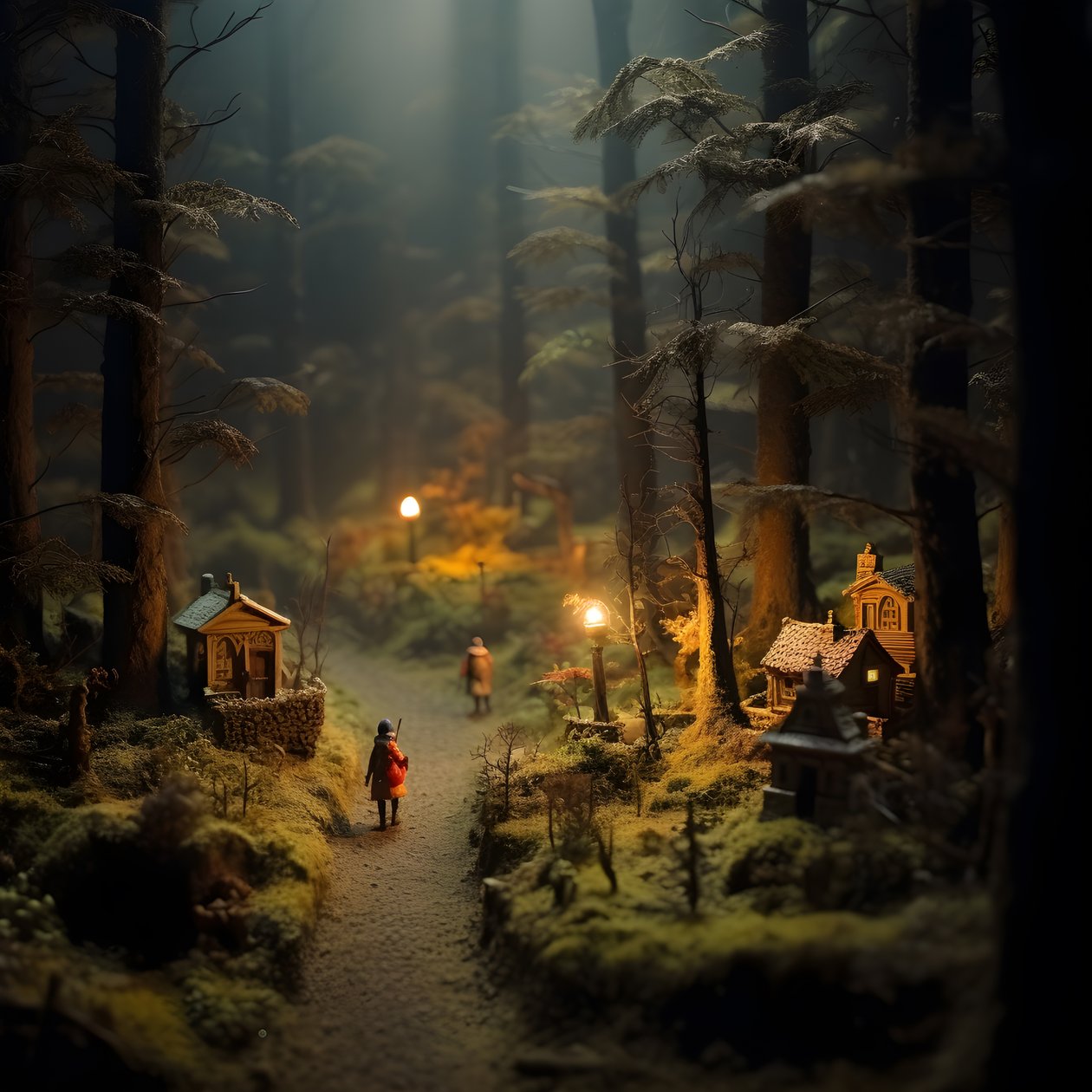 Bosque de Halloween en miniatura con árboles brumosos y una atmósfera espeluznante 1 de Kurt Heppke