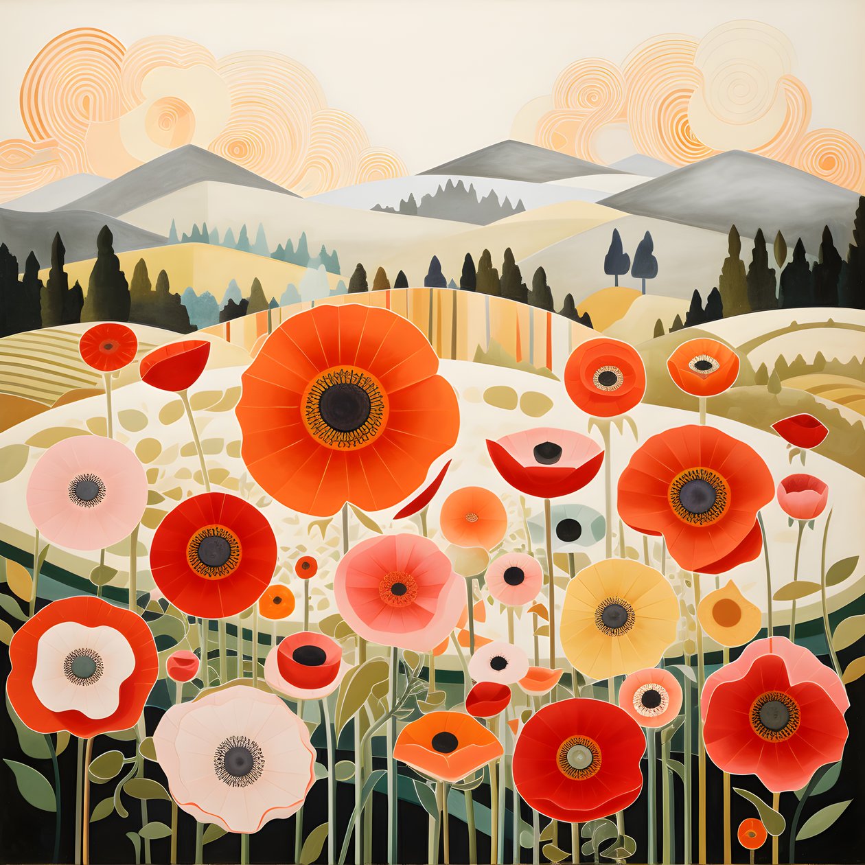 Amapolas en Toscana 1 de Kurt Heppke