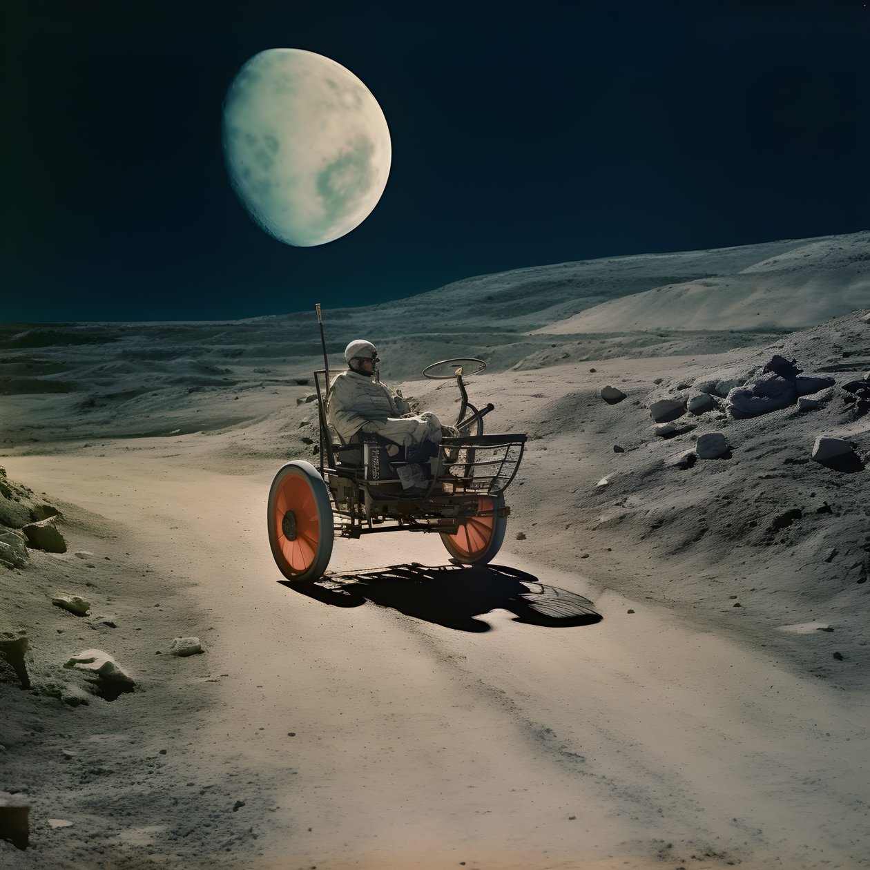 Escarabajo lunar, paisaje lunar con cráteres 2 de Kurt Heppke