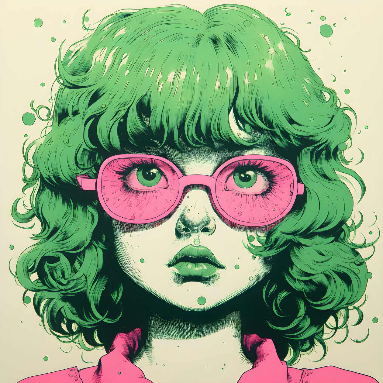 Risografía de una tierna niña 3 de Kurt Heppke