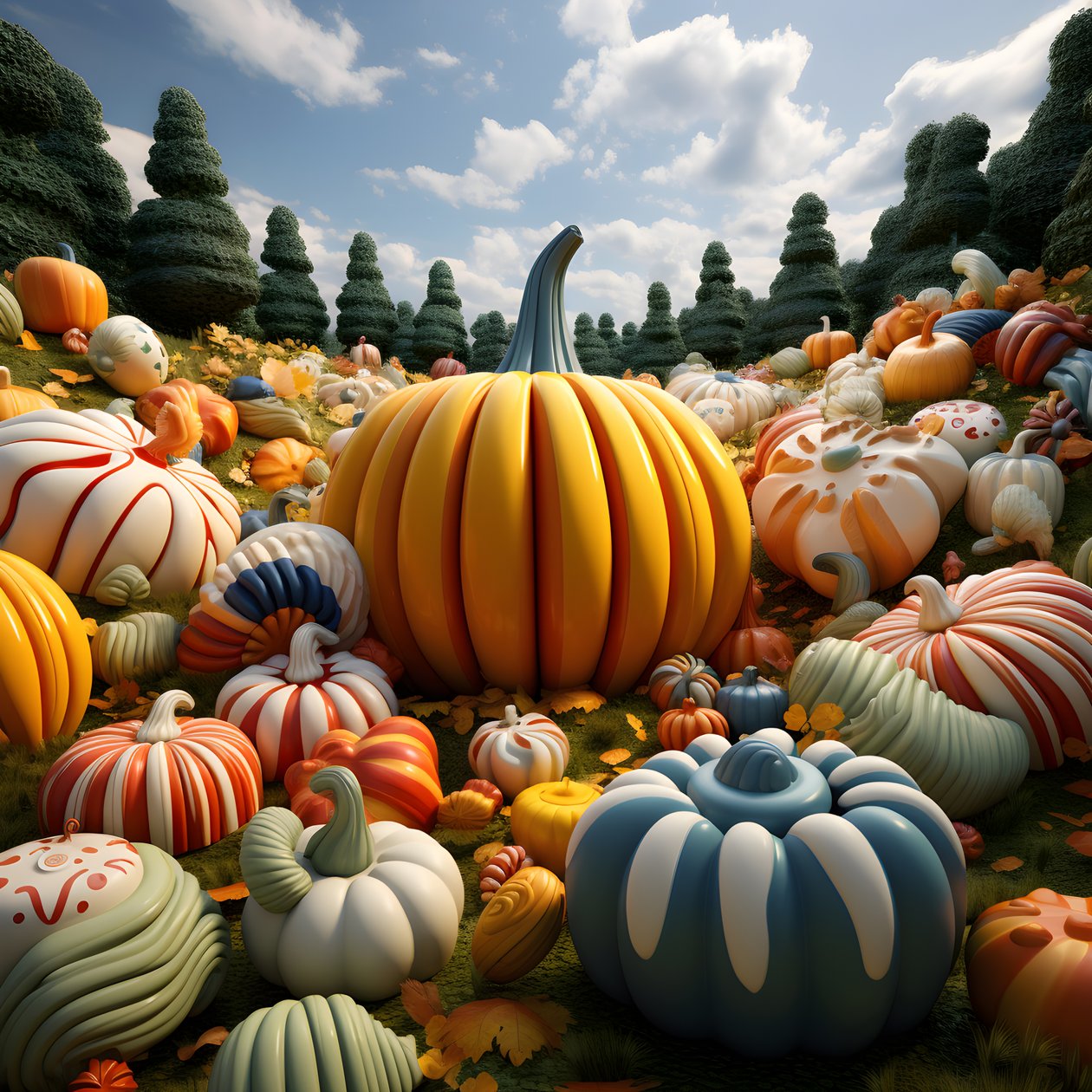 coloridas calabazas en 3D 1 de Kurt Heppke