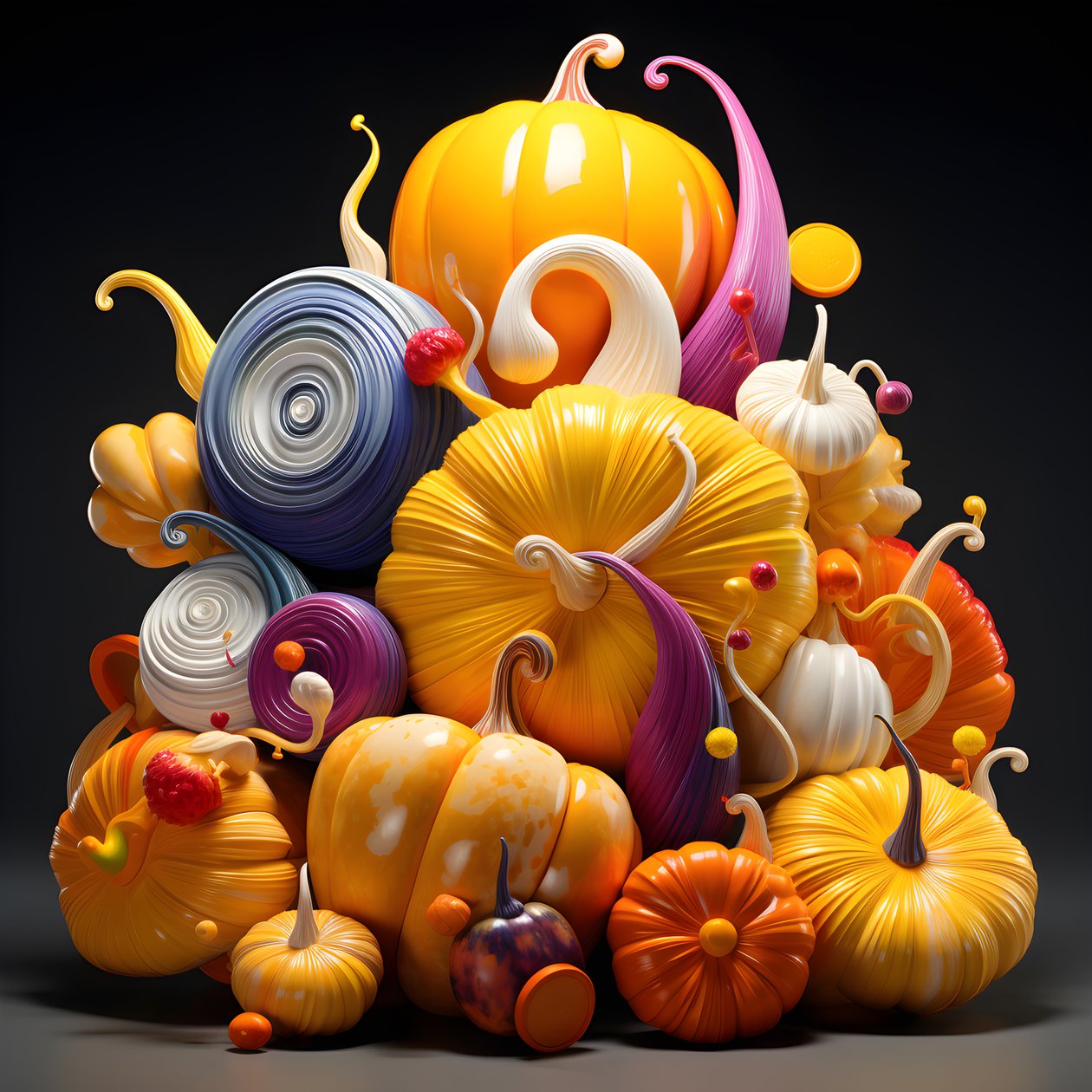 coloridas calabazas en 3D 3 de Kurt Heppke