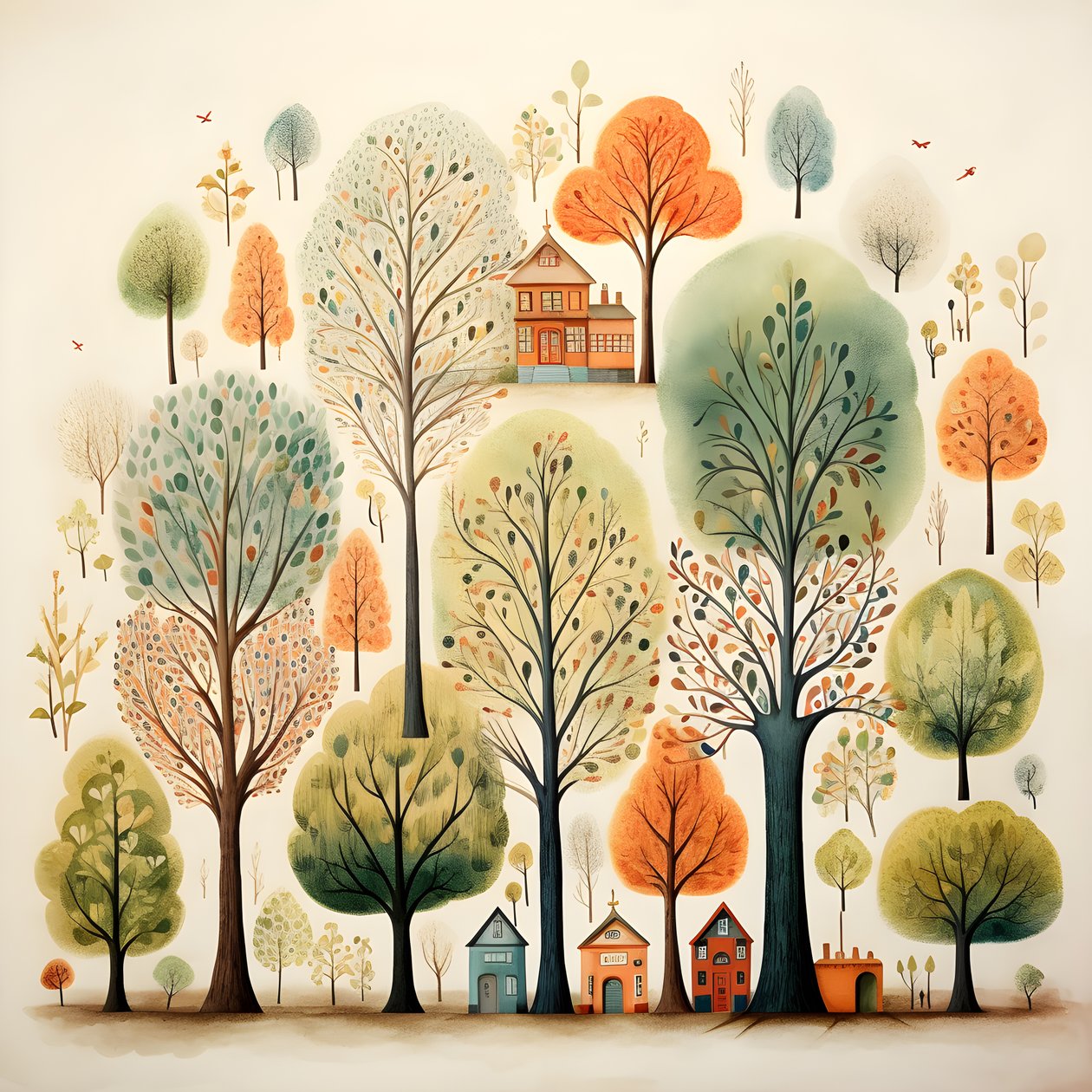 ilustración infantil árboles 2 de Kurt Heppke