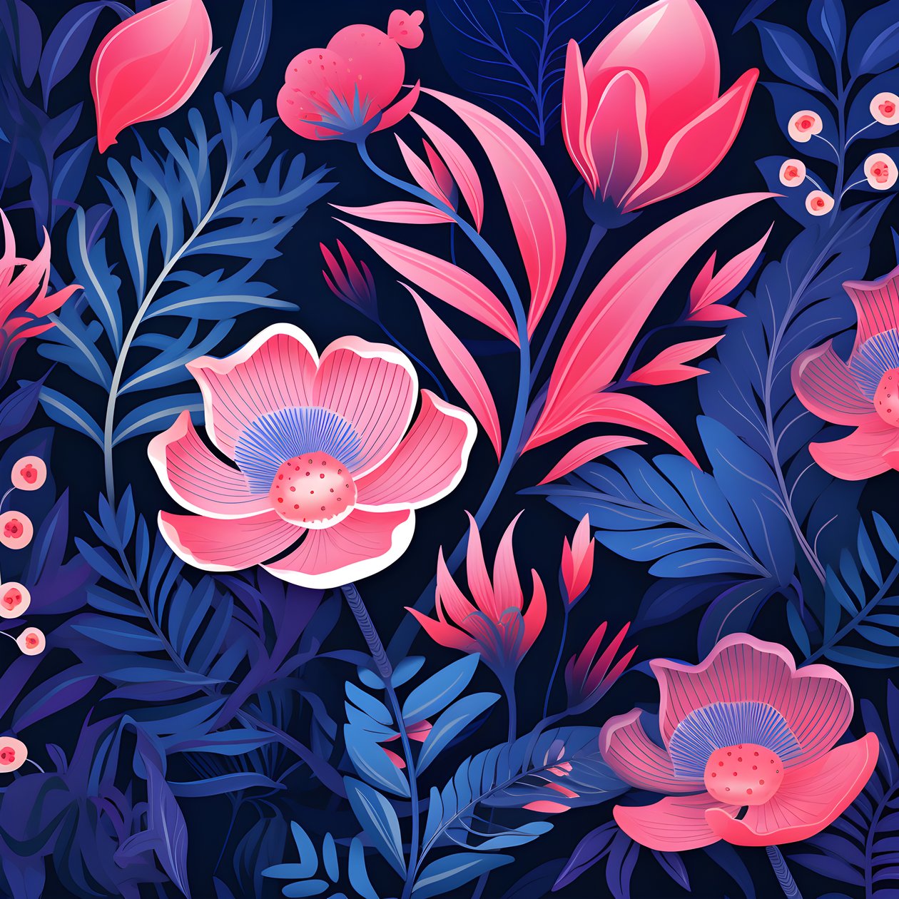 un ramo de flores en rosa y azul 4 de Kurt Heppke