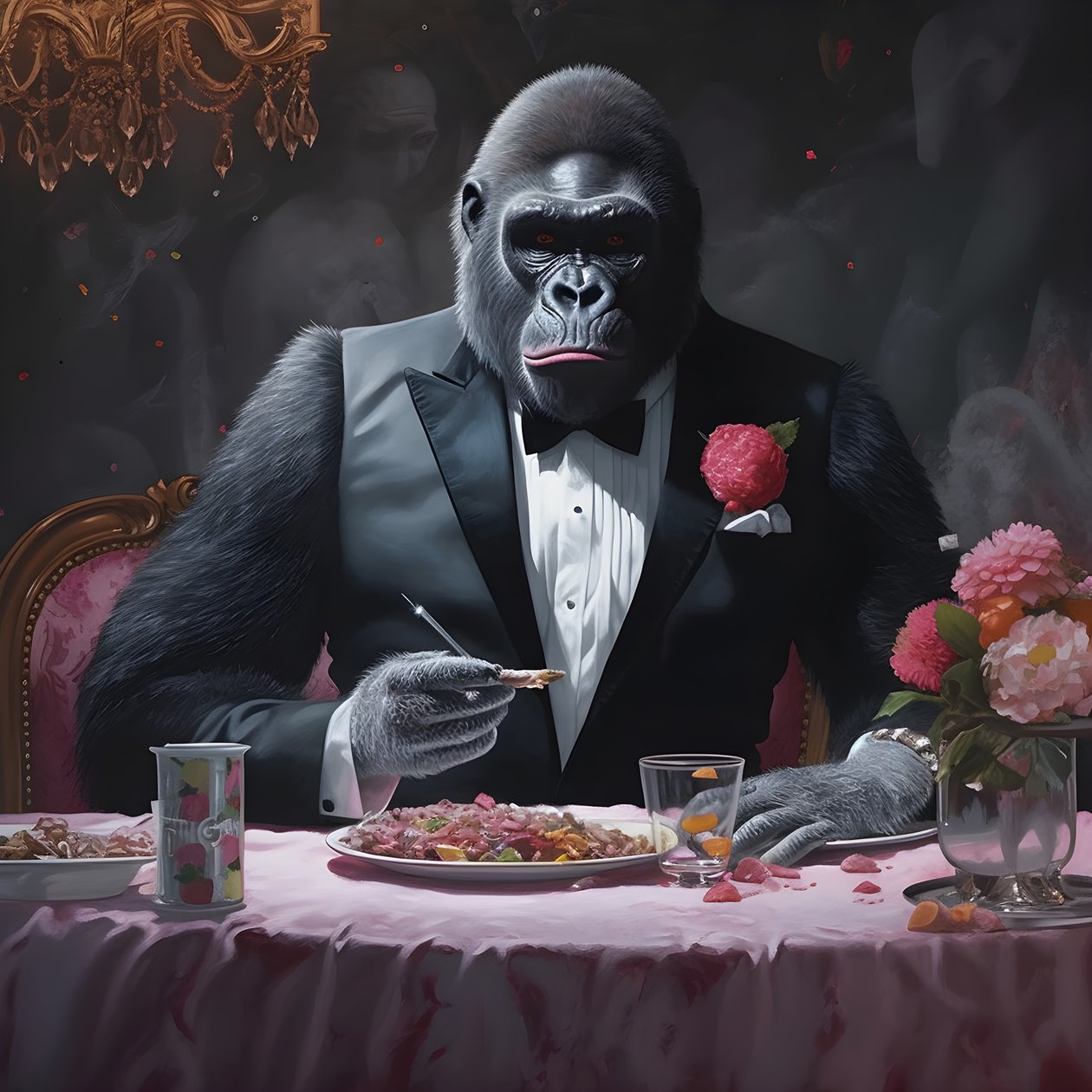 un gorila comiendo 4 de Kurt Heppke