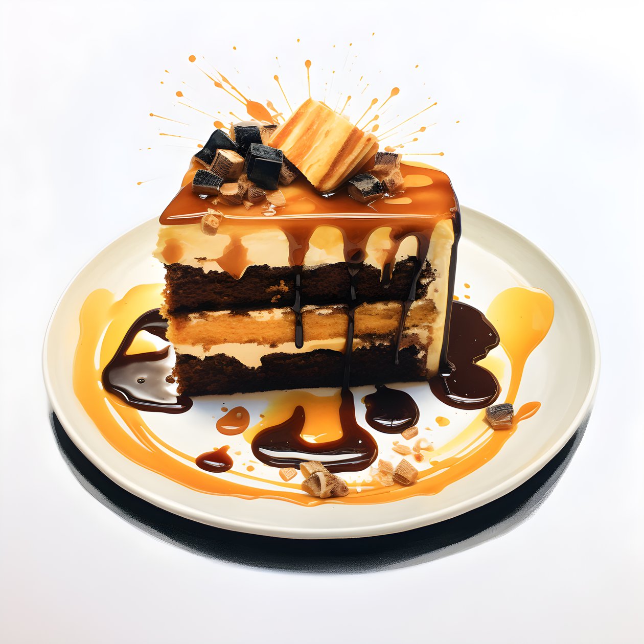 tarta de chocolate, caramelo y ruibarbo 2 de Kurt Heppke