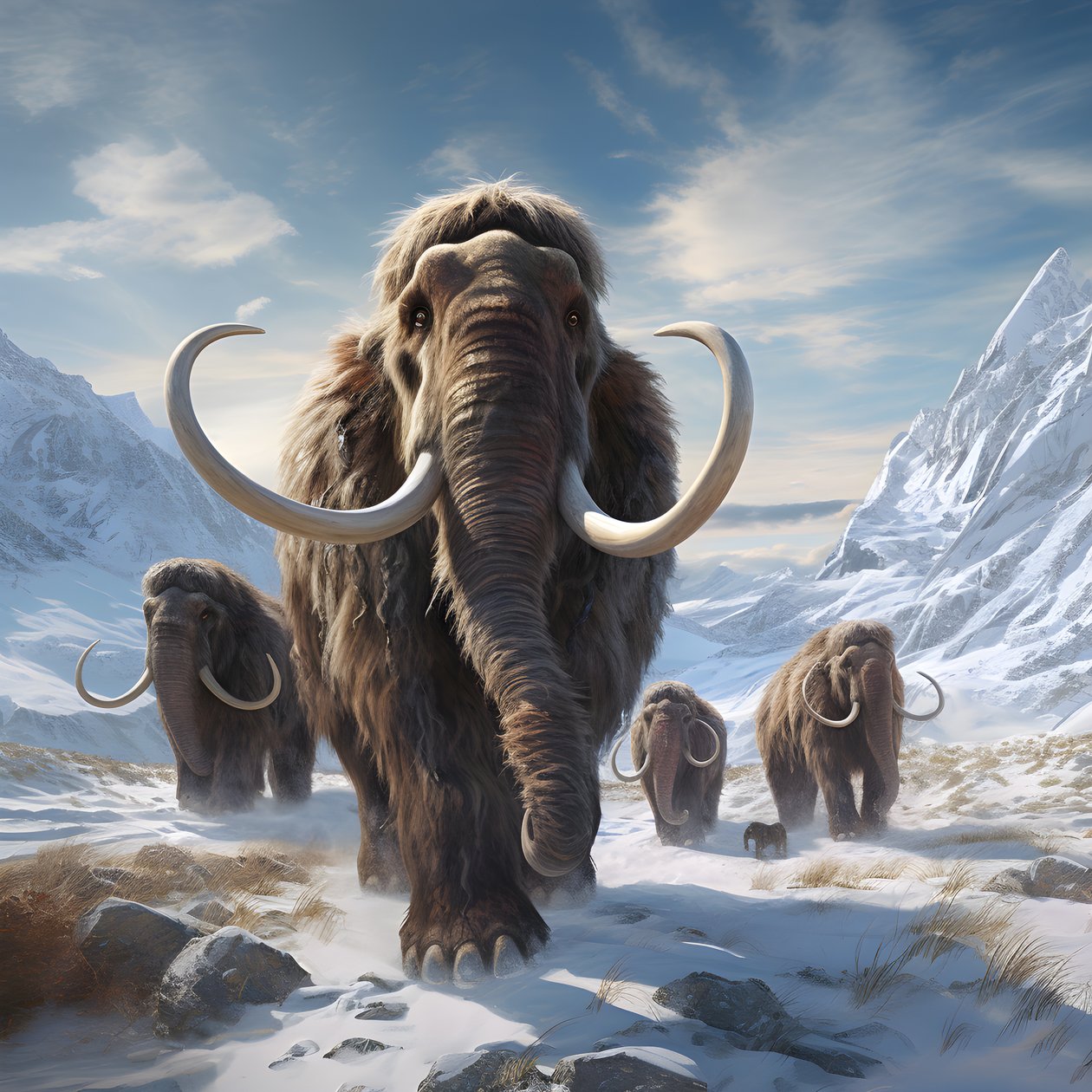 manada de mamuts lanudos en la tundra 2 de Kurt Heppke