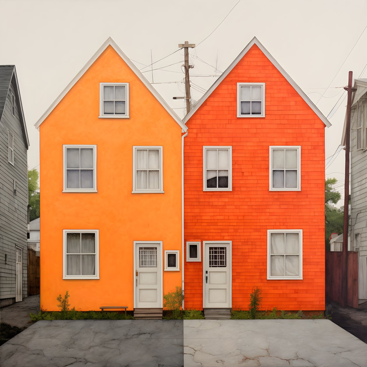 dos casas naranjas 3 de Kurt Heppke