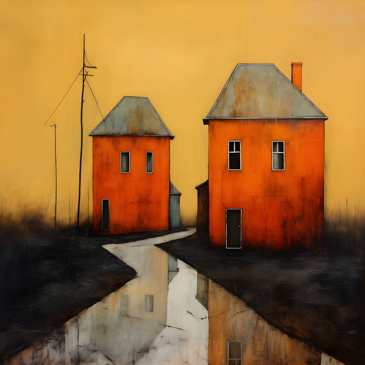 dos casas naranjas 4 de Kurt Heppke