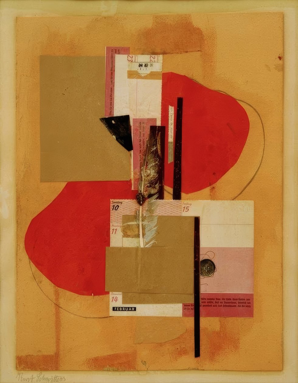 2 manchas rojas de Kurt Schwitters