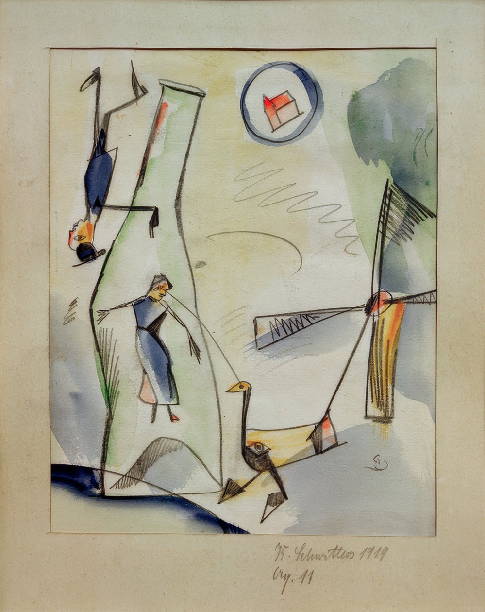 Aq. 11 (Imagen-Mujer-Ganso) de Kurt Schwitters