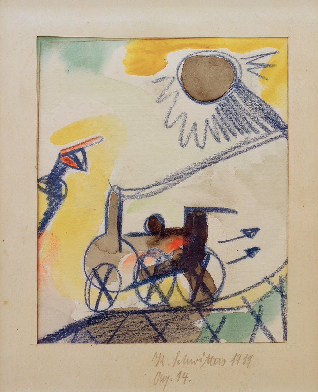 Aq. 14 (Locomotora hacia atrás) de Kurt Schwitters