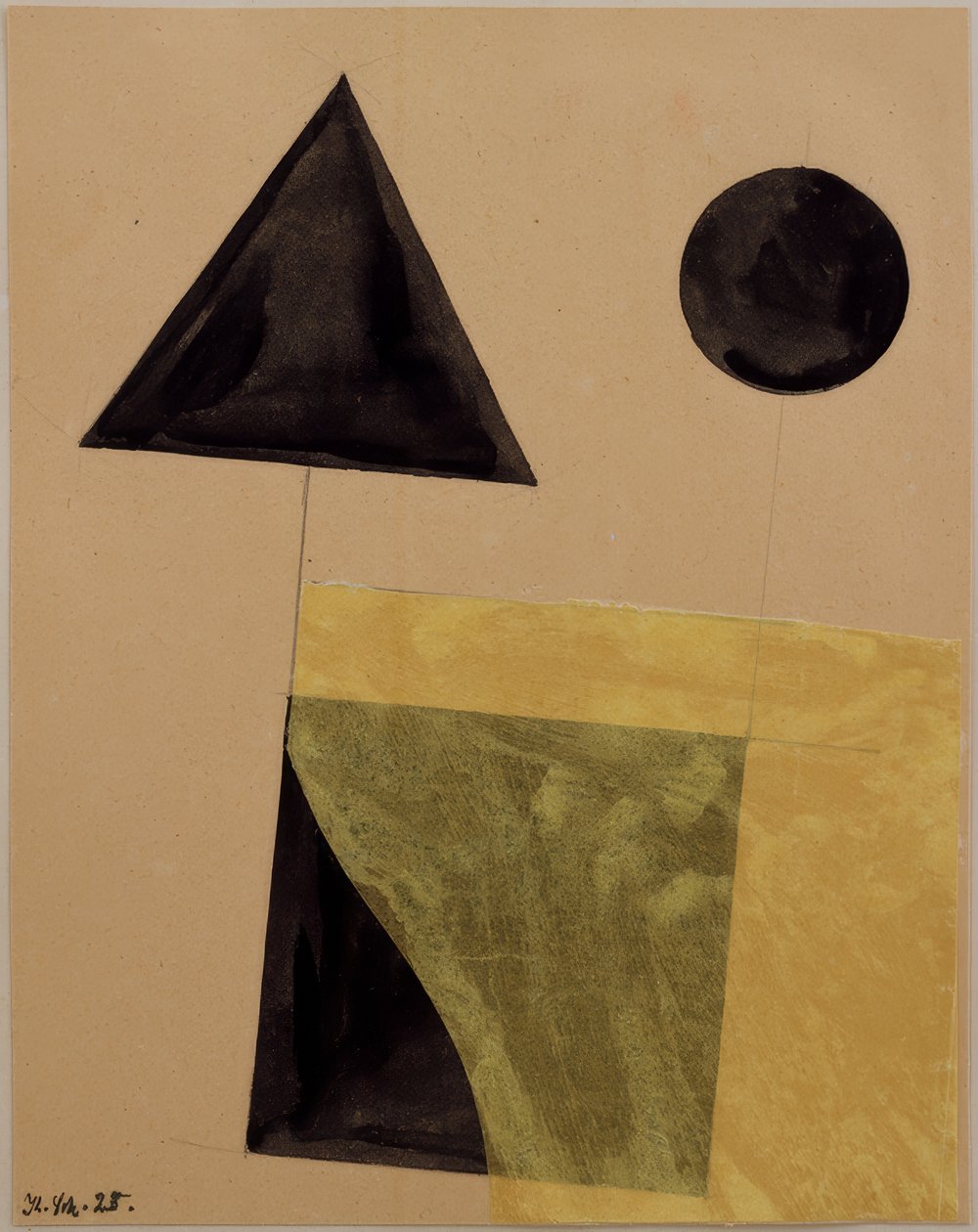 Construcción con triángulo, cuadrado y compás de Kurt Schwitters