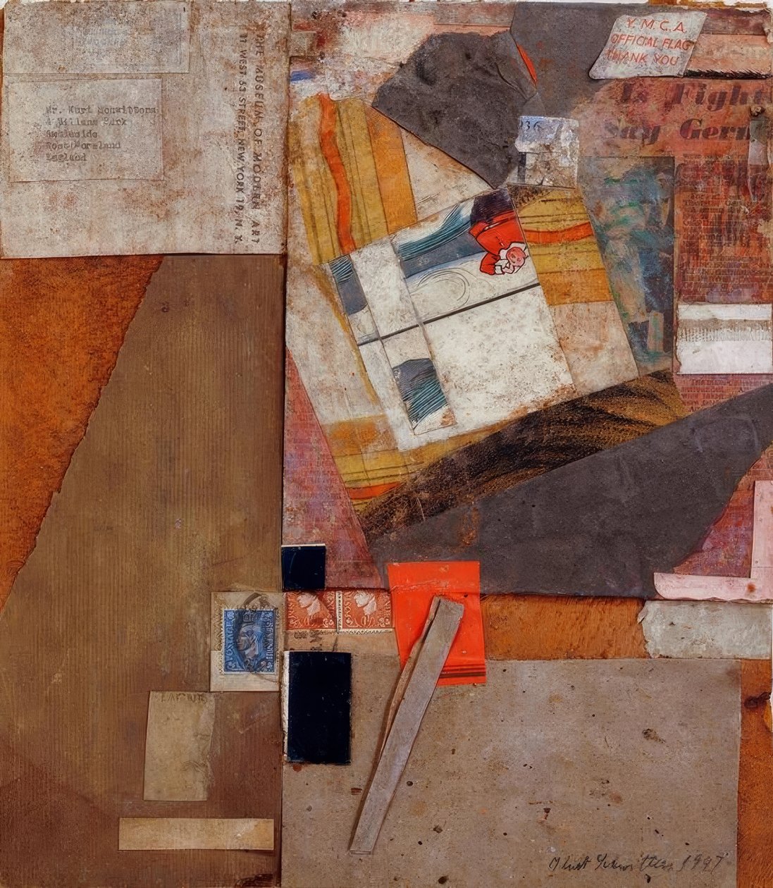 Sin título (Bandera oficial de Y.M.C.A. Gracias) de Kurt Schwitters