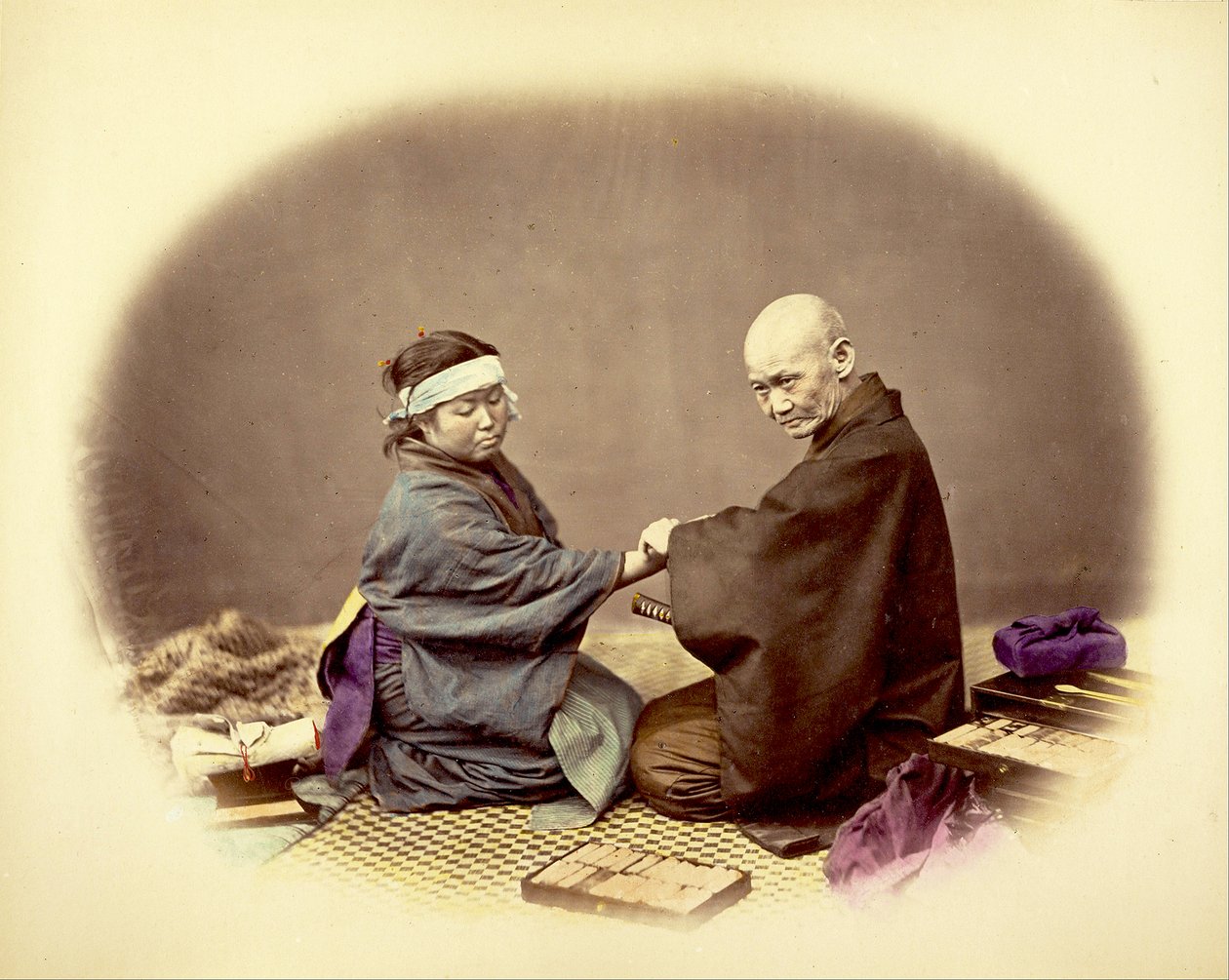 Doctor japonés y su paciente, c.1890 de Kusakabe Kimbei