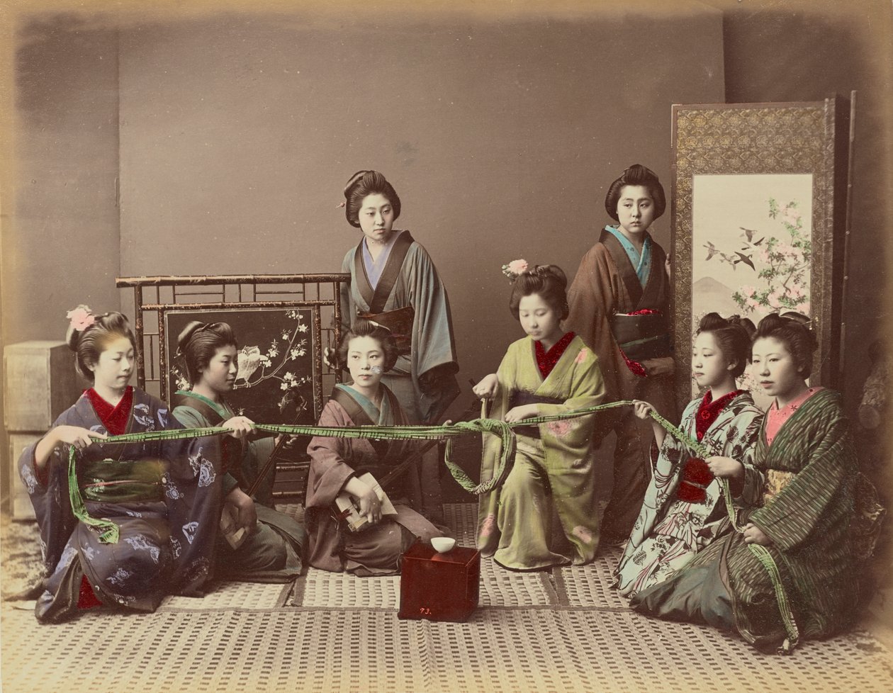 (Konkonchiki) Chica Japonesa Jugando, c.1880 de Kusakabe Kimbei