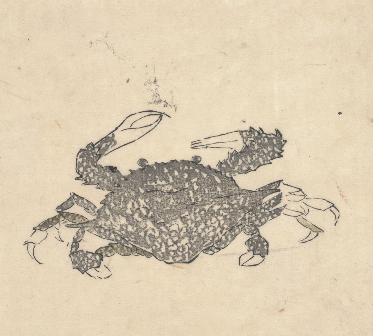 Cangrejo (xilografía) de Kuwagata Keisai
