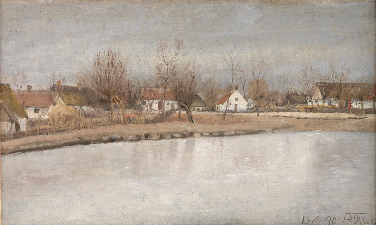 El estanque del pueblo en Ring, Zelanda de Laurits Andersen Ring