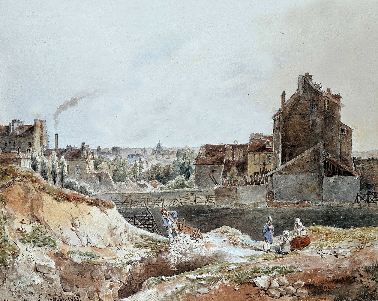 Montmartre en 1833 por Goblain (canteras) de L. Goblain