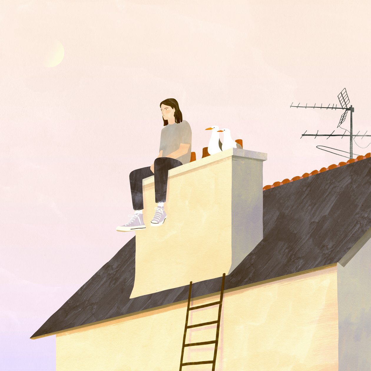 Observadores del atardecer, 2021 (digital) de Léa Le Pivert