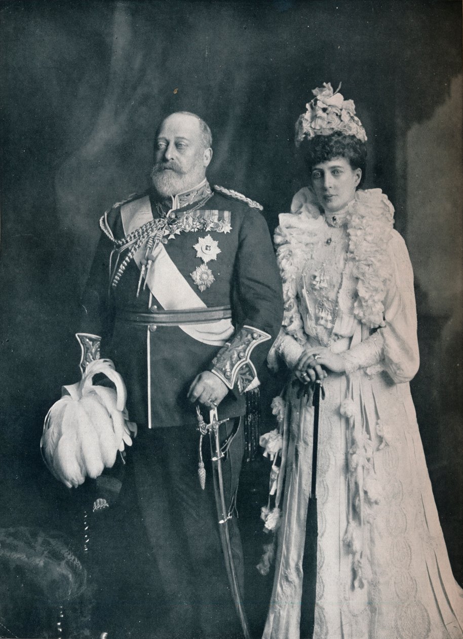 El rey Eduardo VII con la reina Alejandra de Lafayette