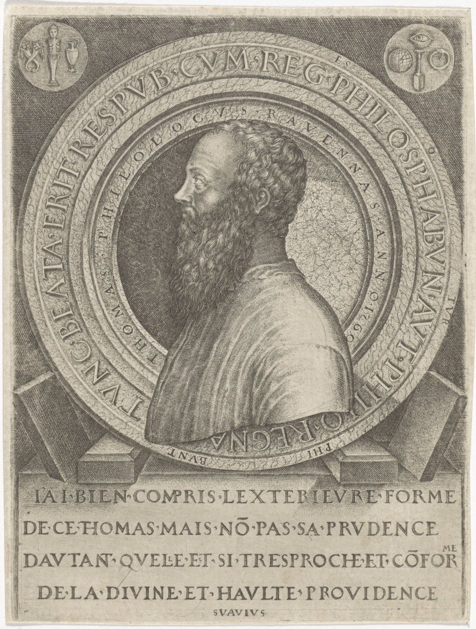 Portret van filólogo Thomas van Ravenna de Lambertus Suavius