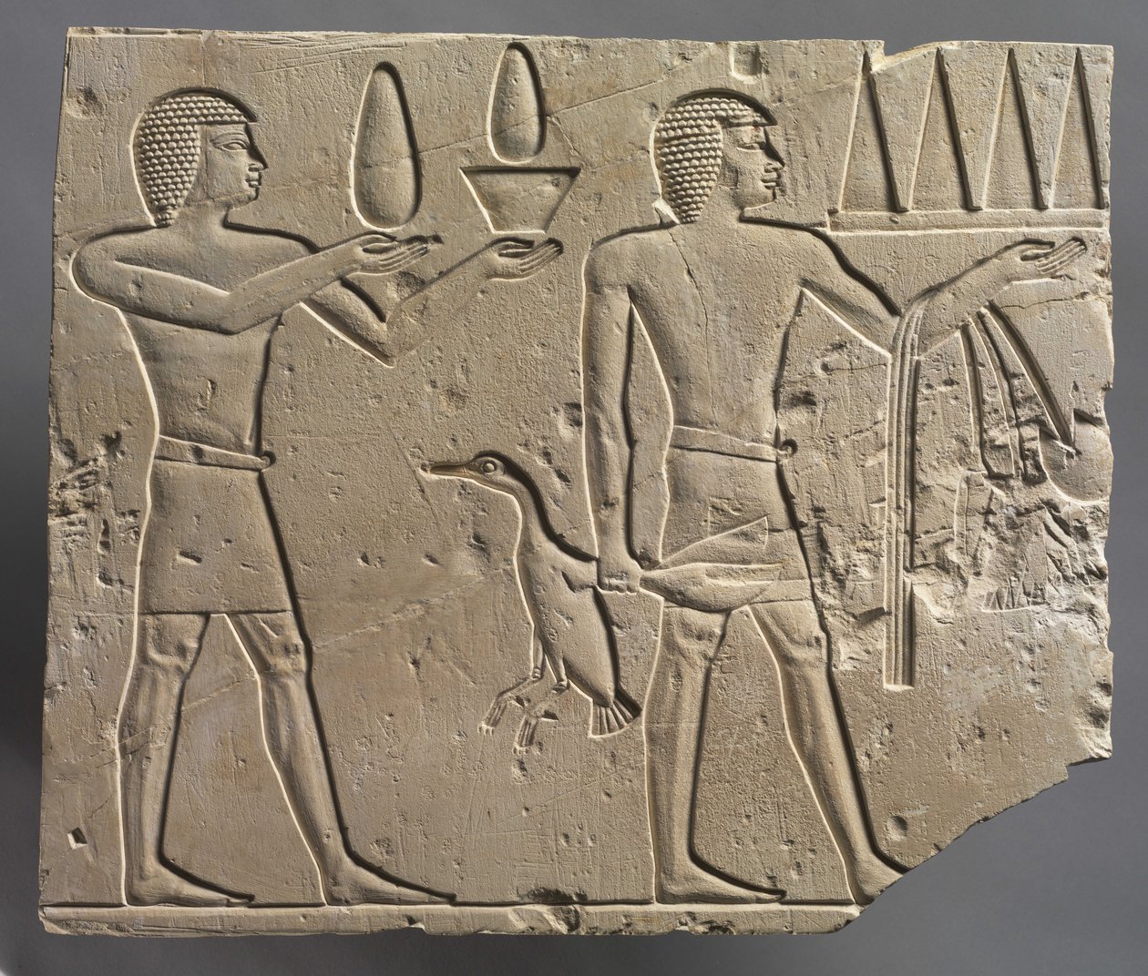 Dos portadores de ofrendas, c.667-647 a.C. de Late Period Egyptian