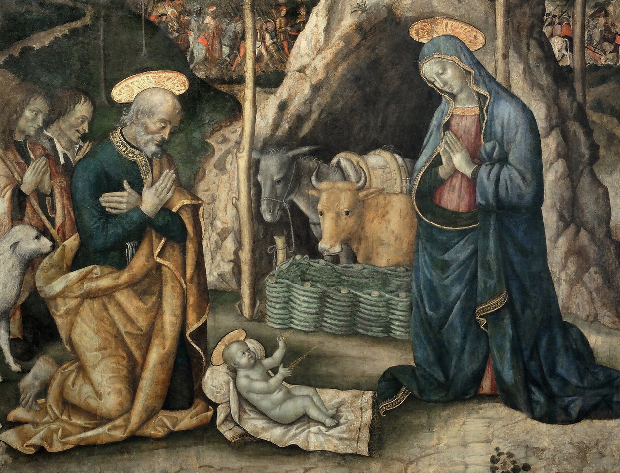 Natividad, detalle de Lattanzio Da Foligno