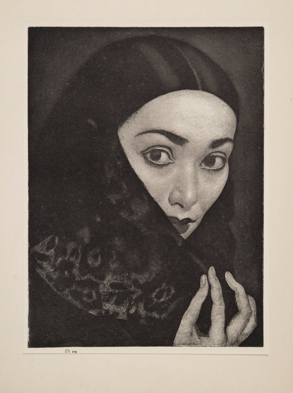 Dama con un Chal, pub. 1926 de Laura Knight