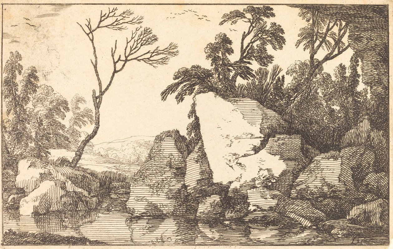 Un estanque rocoso de Laurent de la Hyre