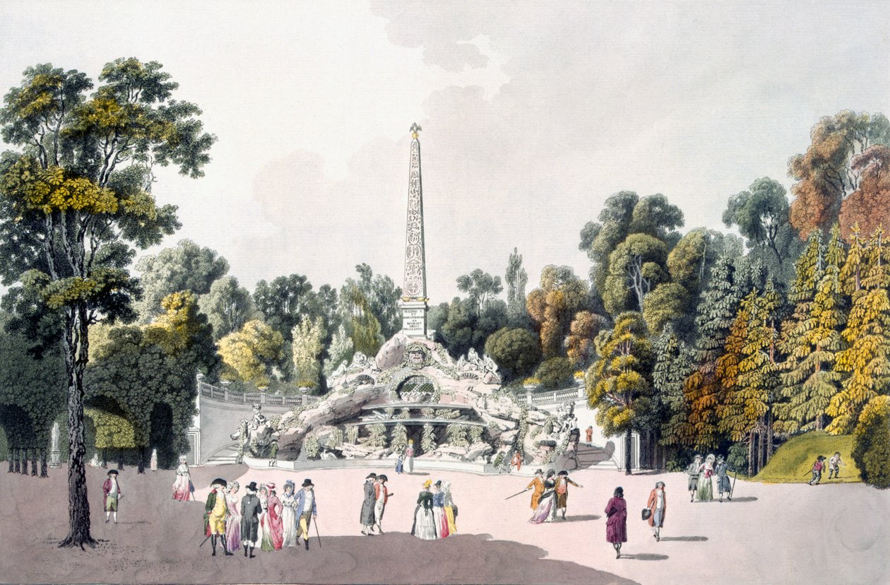 Vista del jardín en el Palacio de Schoenbrunn, Viena, 1790s de Laurenz Janscha