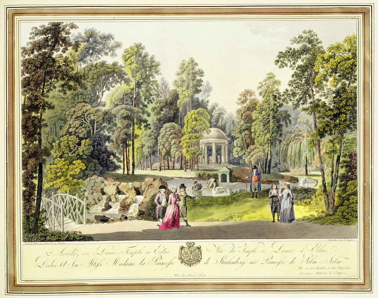 Vista del Templo de Diana en Erlaw, grabado por Johann Ziegler (c.1750-c.1812), c.1790s de Laurenz Janscha
