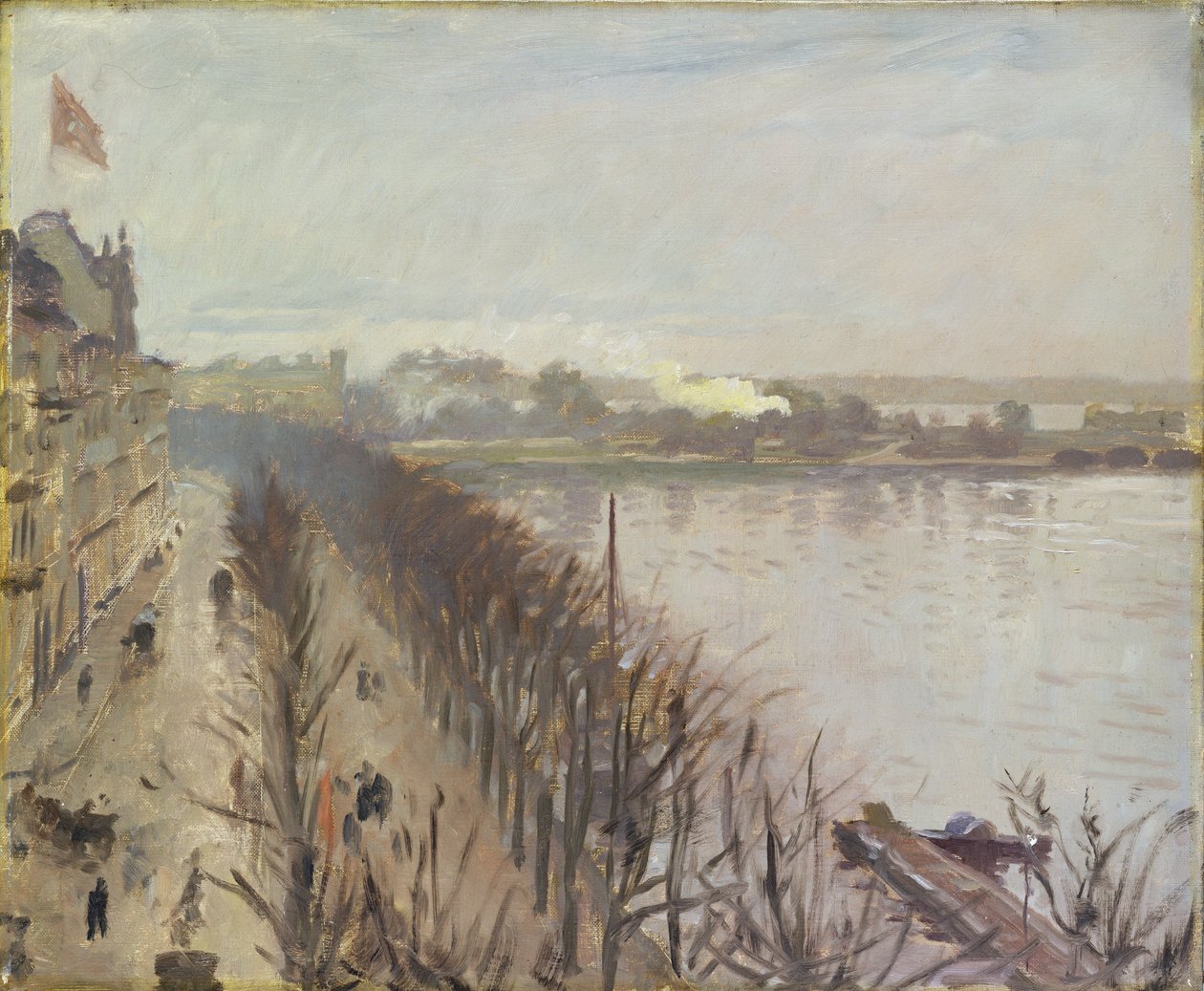 Binnenalster y Neuer Junfernstieg en Hamburgo de Laurits Regner Tuxen