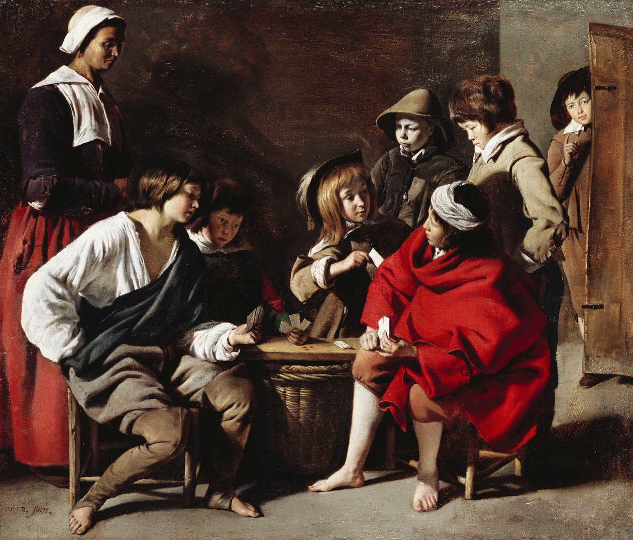 Los jóvenes jugadores de cartas de Le Nain Brothers