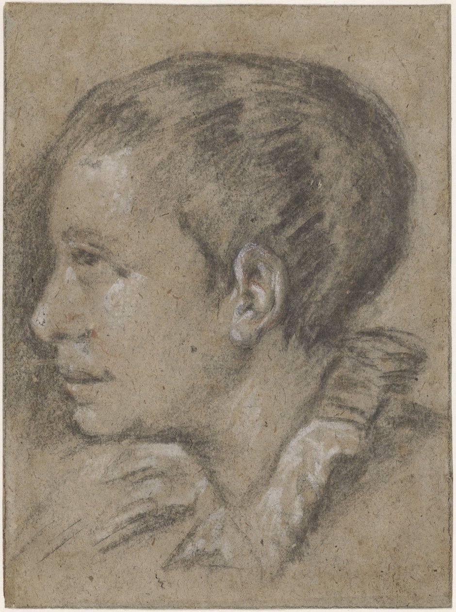 Retrato de un niño, a la izquierda de Leandro Bassano