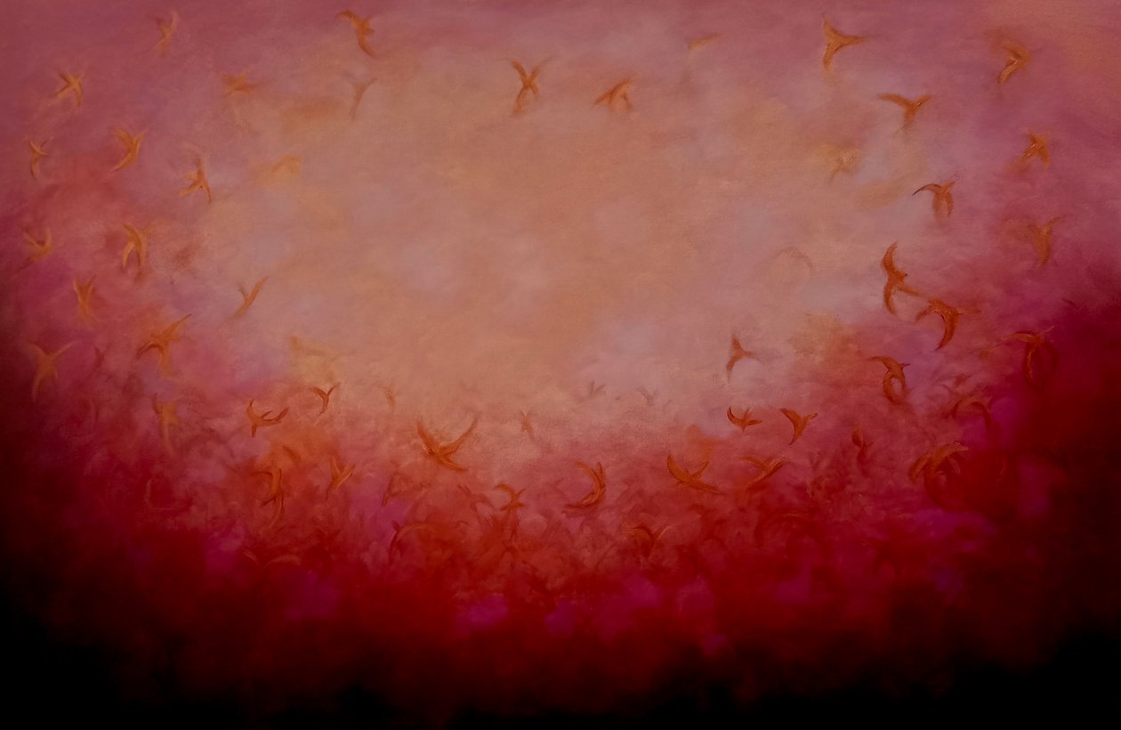 Firebirds, 2024 (óleo sobre lienzo) de Lee Campbell
