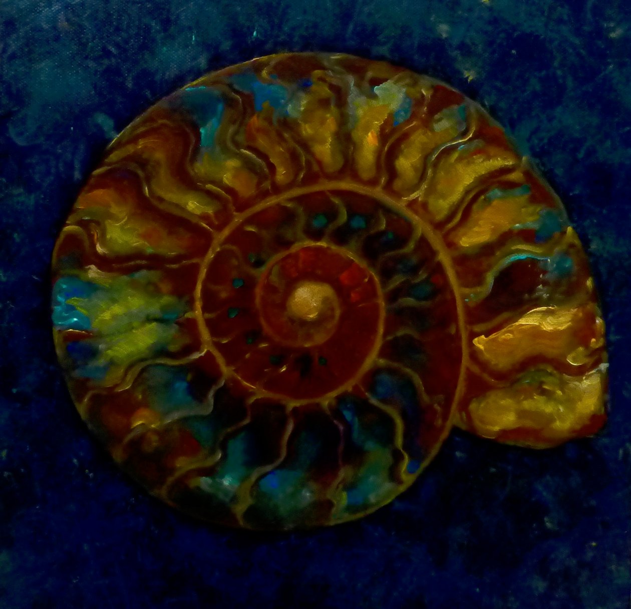 Ammonite verde dorado de Lee Campbell