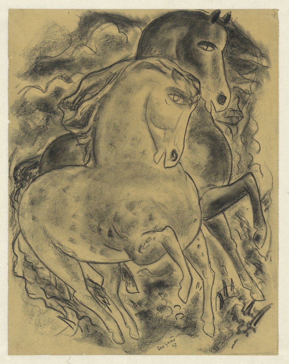 Dos caballos de Leo Gestel (signed by artist)