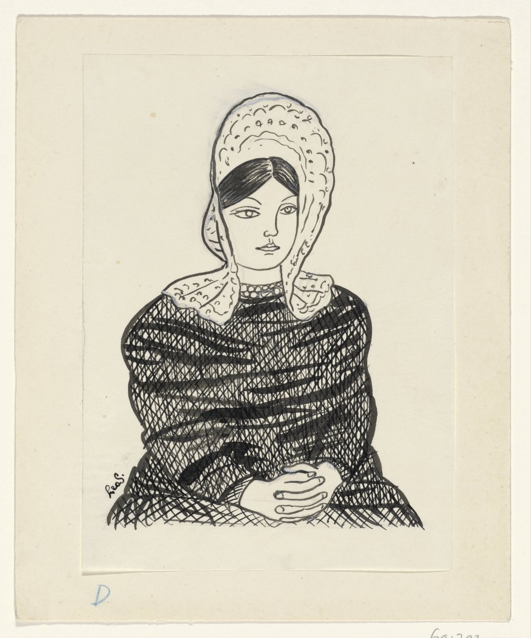 Mujer disfrazada de Leo Gestel (signed by artist)