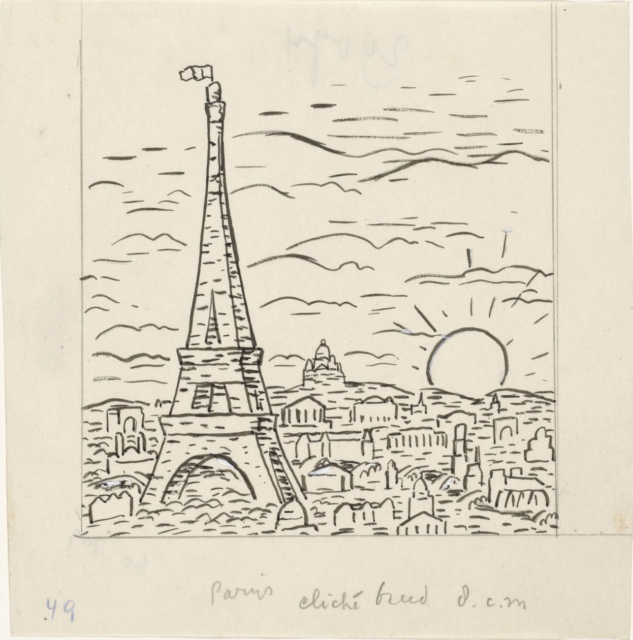 Vista de la Torre Eiffel en París de Leo Gestel