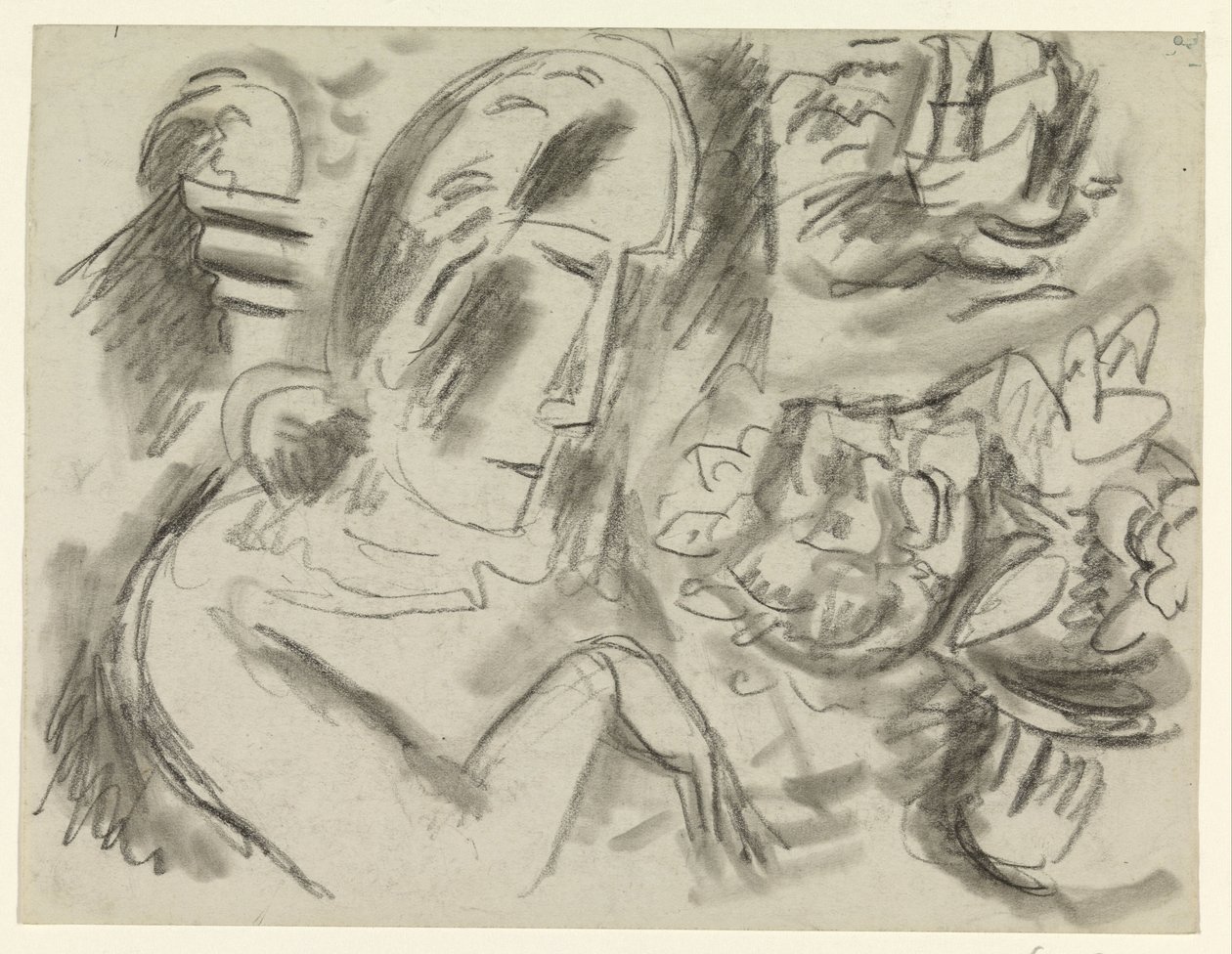 Mujer con un ramo de flores de Leo Gestel