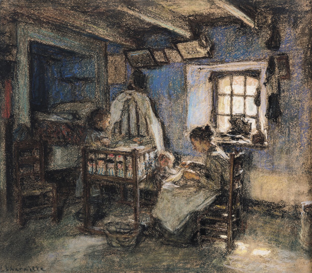 Interior doméstico, Wissant, 1913 de Leon Augustin Lhermitte