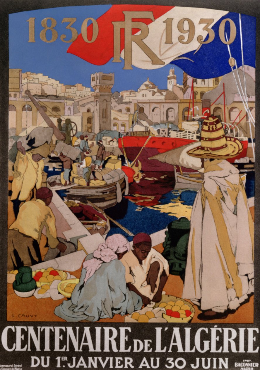 Póster anunciando el centenario de Argelia (1830-1930), 1930 de Leon Cauvy