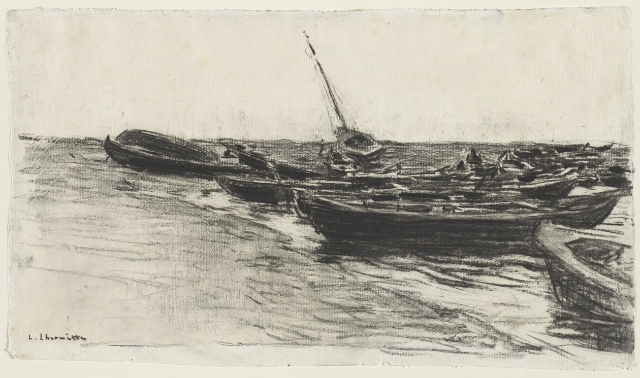 Barcos en la playa, c. 187481 de Leon Augustin Lhermitte