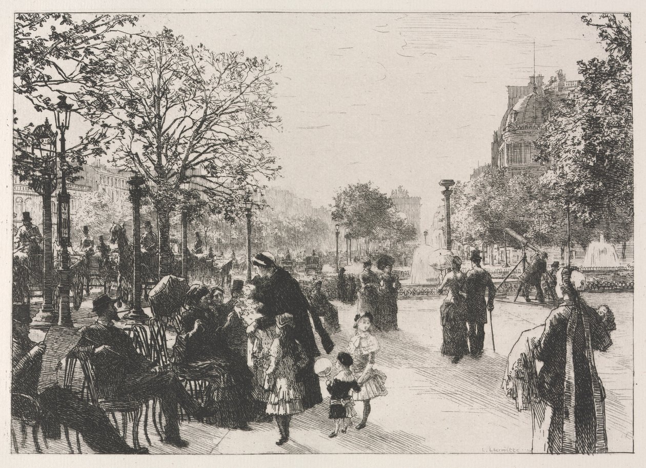 Jardines de las Tullerías de Leon Augustin Lhermitte