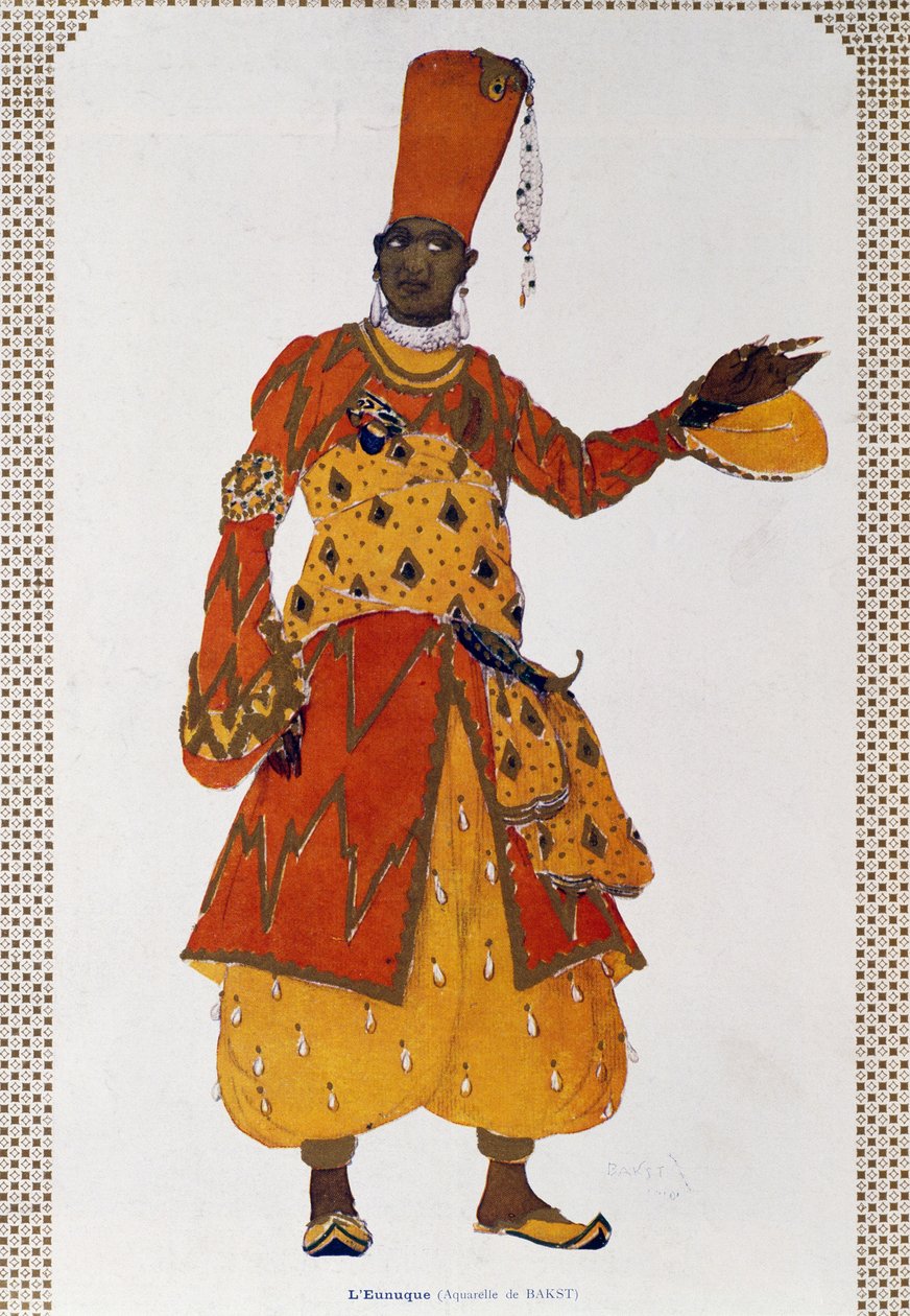 Eunuco, traje para el ballet Scheherezade (acuarela) de Leon Bakst